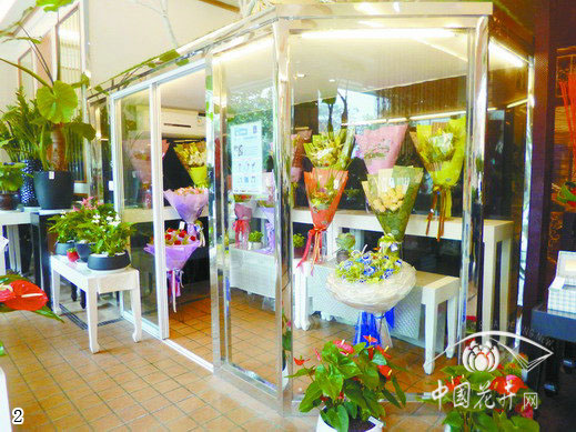 用于陳列成品花束的玻璃空調房