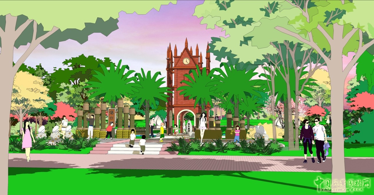 椰門入口設計透視