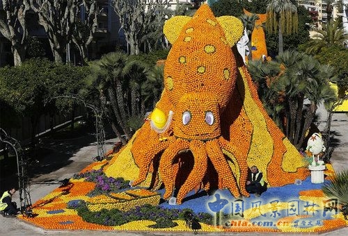 法國芒通檸檬節(jié)上的雕塑作品