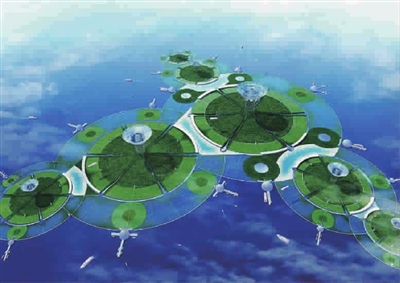 與水下城市配套的漂浮農場