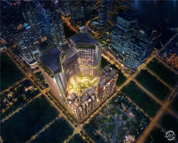 新加坡高層的“空中森林”和瀑布