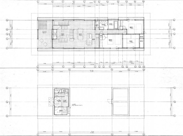 日本:混凝土基座上的林中小屋
