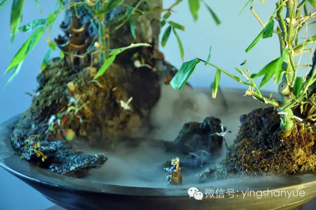 墨爻盆景作品：家鄉美景——《漢上夢溪》