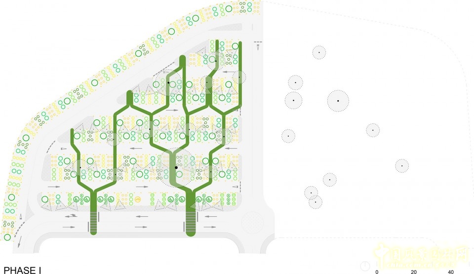 馬德里樹形結(jié)構(gòu)校園停車場景觀