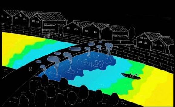 裝置藝術：日本德島LED藝術節燈光瀑布