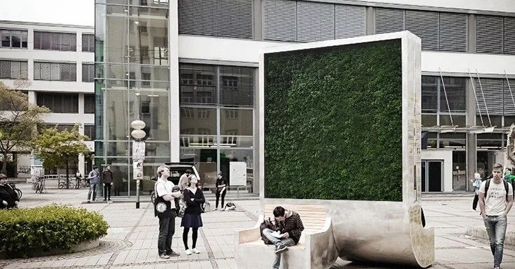 街道上的植物墻,路人會豎起拇指