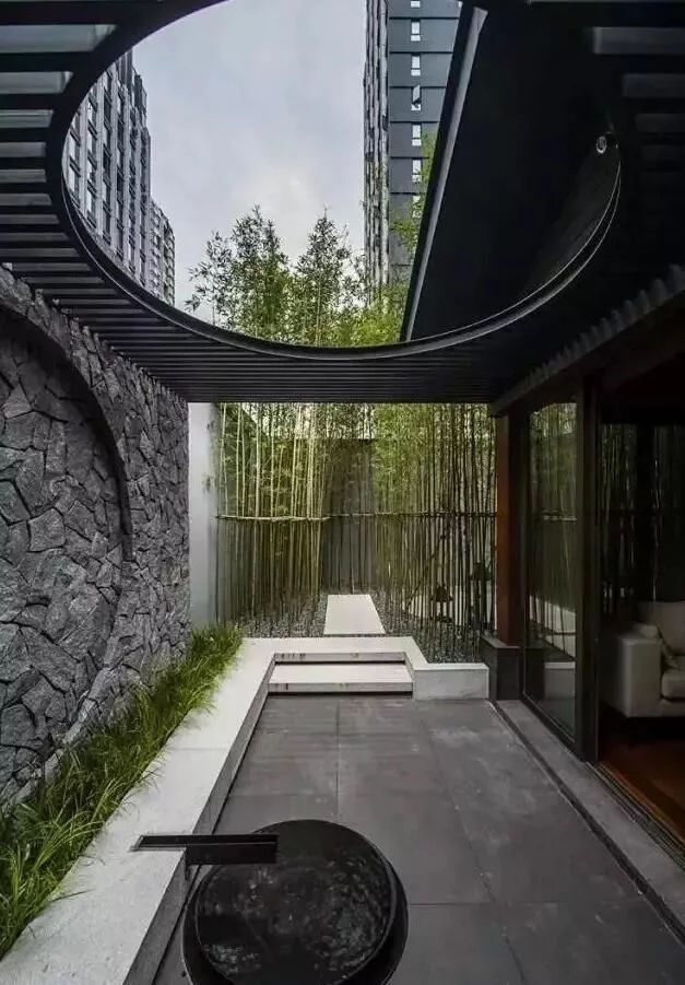 中式庭院，廊道設(shè)計(jì)，精致景觀