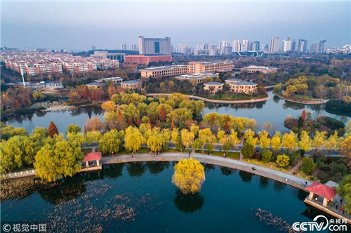 航拍白龜湖國家濕地公園美如畫