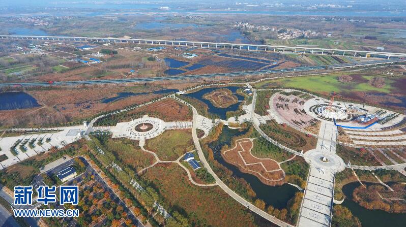 航拍谷城漢江國家濕地公園