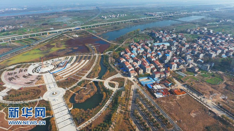 航拍谷城漢江國家濕地公園