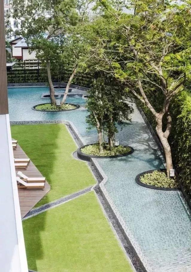 植物與水的搭配讓景觀充滿詩情畫意