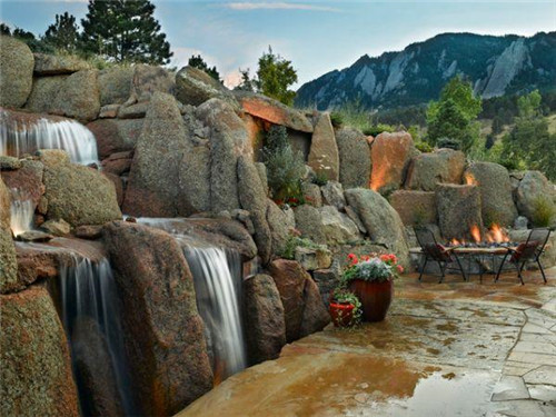 設(shè)計巧妙瀑布景觀江南美景花園