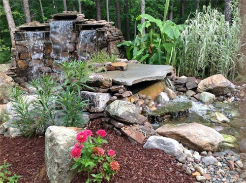 設(shè)計巧妙瀑布景觀江南美景花園