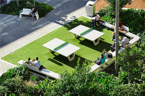 園林景觀中的休閑坐凳綻放著設計的魅力