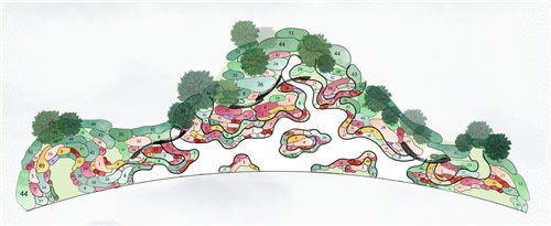 河北省第二屆園博會花境創意作品——中國夢?水墨染花溪