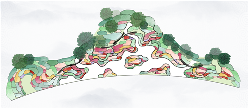 河北省第二屆園博會花境創意作品——中國夢?水墨染花溪