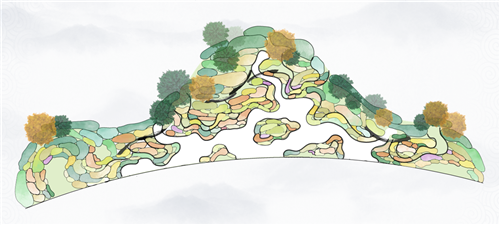 河北省第二屆園博會花境創意作品——中國夢?水墨染花溪