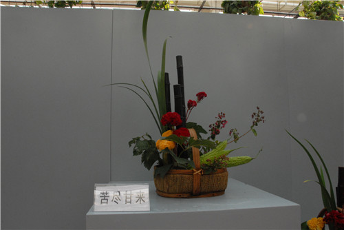 中國插花泰斗王蓮英獻藝河北省第二屆園博會