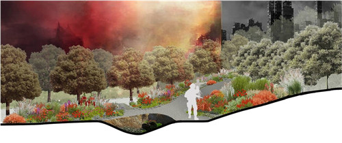 河北省第二屆園博會花境作品——戰爭反思錄