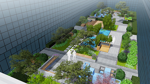 園冶杯專(zhuān)業(yè)獎(jiǎng):新華國(guó)際廣場(chǎng)天井園林景觀