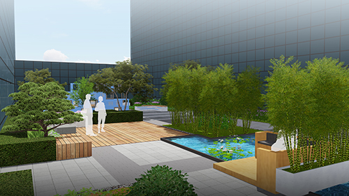 園冶杯專(zhuān)業(yè)獎(jiǎng):新華國(guó)際廣場(chǎng)天井園林景觀