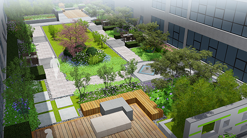 園冶杯專(zhuān)業(yè)獎(jiǎng):新華國(guó)際廣場(chǎng)天井園林景觀