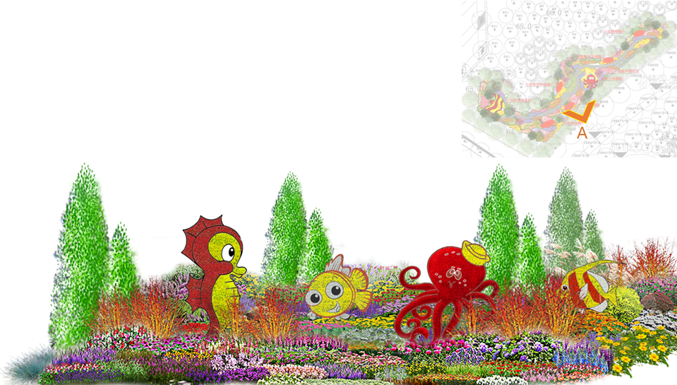 河北省園博會花境——“藍色”大海的傳說