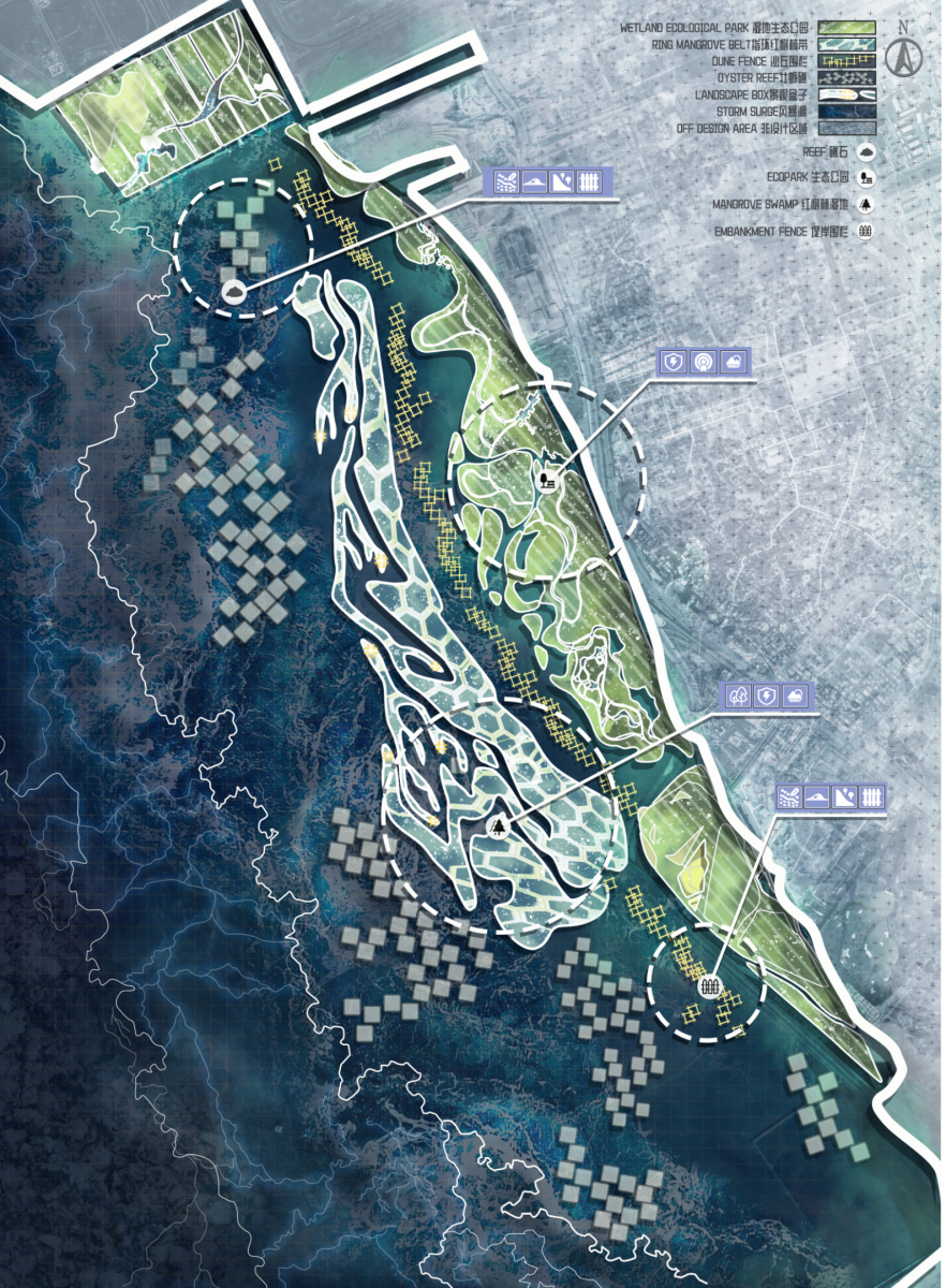 第十二屆園冶杯大學生國際競賽一等獎作品|溯風·重生-基于城市韌性視角下風暴潮適應性防御體系研究