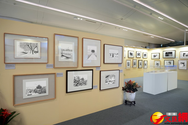 西湖美 迎亞運 張建庭鋼筆畫展主媒體中心啟幕