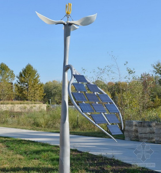太陽能延齡草花朵雕塑