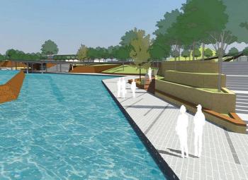 山東鄒城市科技新城濱水商業(yè)街室外景觀設計(圖)